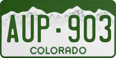CO license plate AUP903