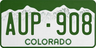 CO license plate AUP908
