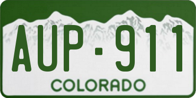 CO license plate AUP911