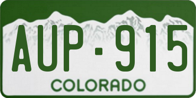 CO license plate AUP915