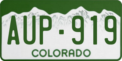 CO license plate AUP919