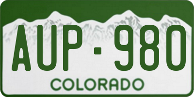 CO license plate AUP980