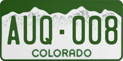 CO license plate AUQ008