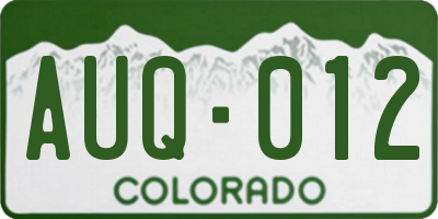 CO license plate AUQ012