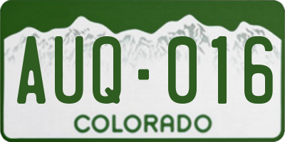 CO license plate AUQ016