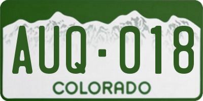 CO license plate AUQ018