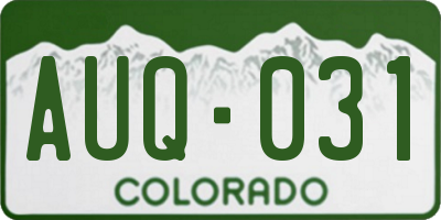 CO license plate AUQ031