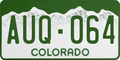 CO license plate AUQ064