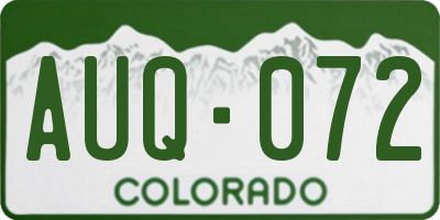 CO license plate AUQ072
