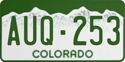 CO license plate AUQ253