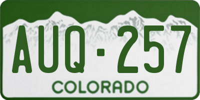 CO license plate AUQ257