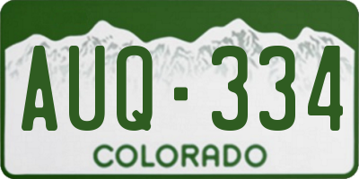 CO license plate AUQ334