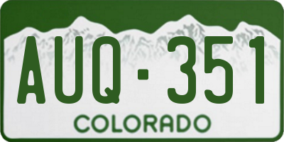 CO license plate AUQ351