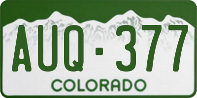 CO license plate AUQ377