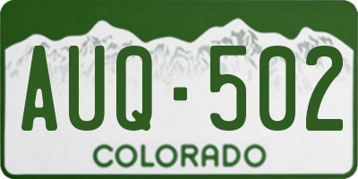 CO license plate AUQ502