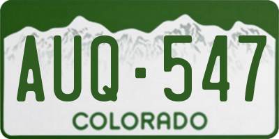 CO license plate AUQ547