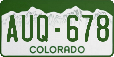 CO license plate AUQ678