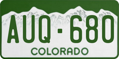 CO license plate AUQ680
