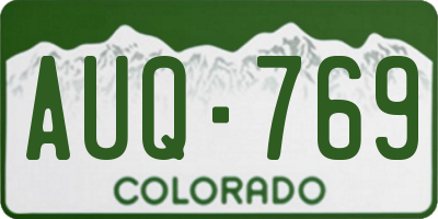 CO license plate AUQ769