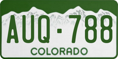 CO license plate AUQ788