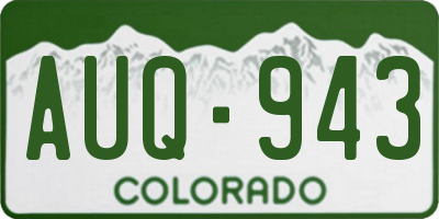 CO license plate AUQ943