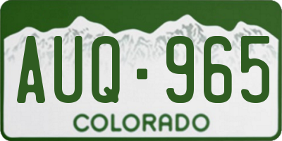 CO license plate AUQ965