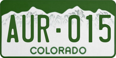 CO license plate AUR015