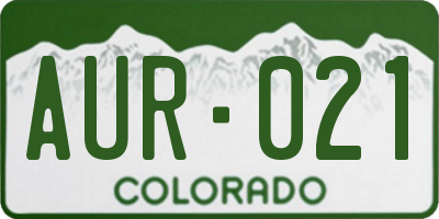 CO license plate AUR021