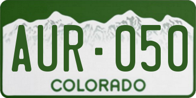 CO license plate AUR050