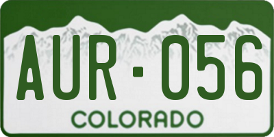CO license plate AUR056