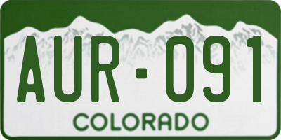 CO license plate AUR091