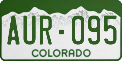 CO license plate AUR095