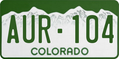 CO license plate AUR104