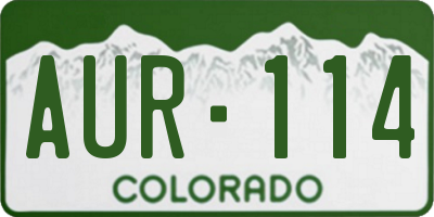 CO license plate AUR114