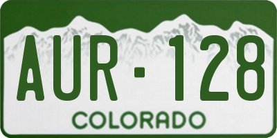 CO license plate AUR128