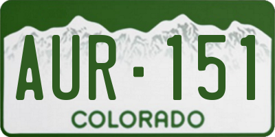 CO license plate AUR151