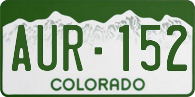 CO license plate AUR152