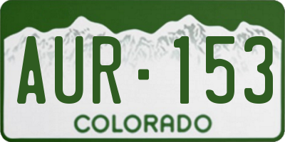 CO license plate AUR153