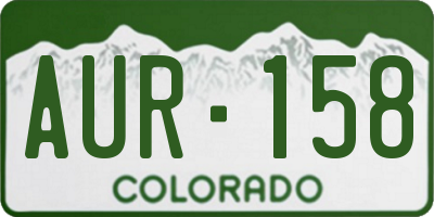 CO license plate AUR158