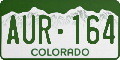 CO license plate AUR164