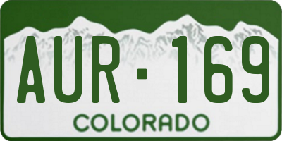 CO license plate AUR169
