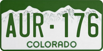 CO license plate AUR176