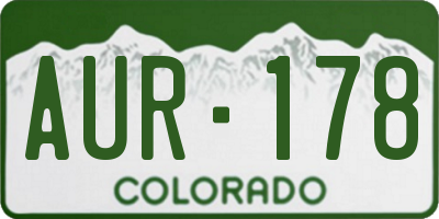 CO license plate AUR178