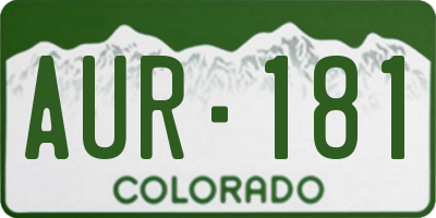 CO license plate AUR181