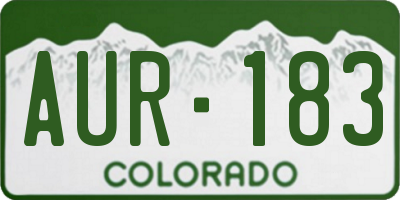 CO license plate AUR183
