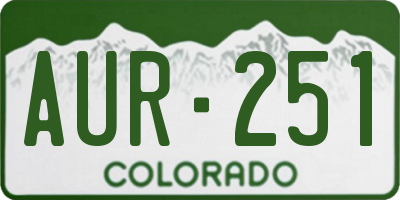 CO license plate AUR251