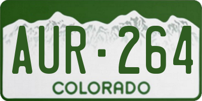 CO license plate AUR264