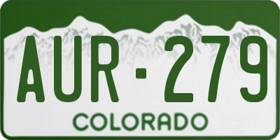 CO license plate AUR279