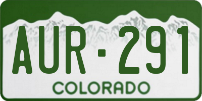 CO license plate AUR291