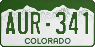 CO license plate AUR341